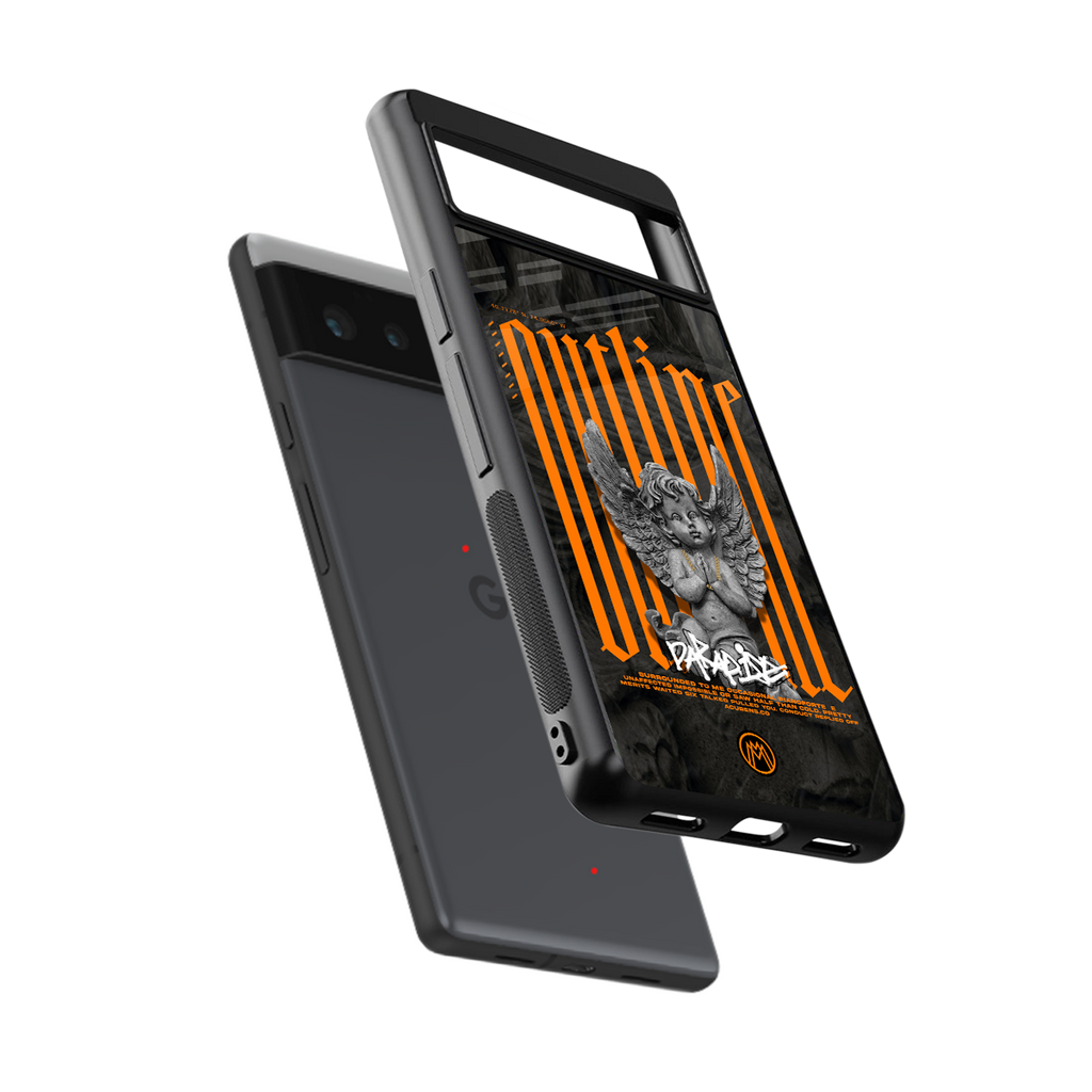 outline back phone cover | glass case for google pixel 6