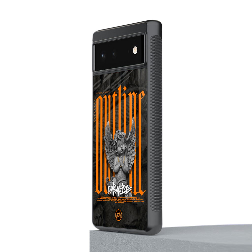 outline back phone cover | glass case for google pixel 6