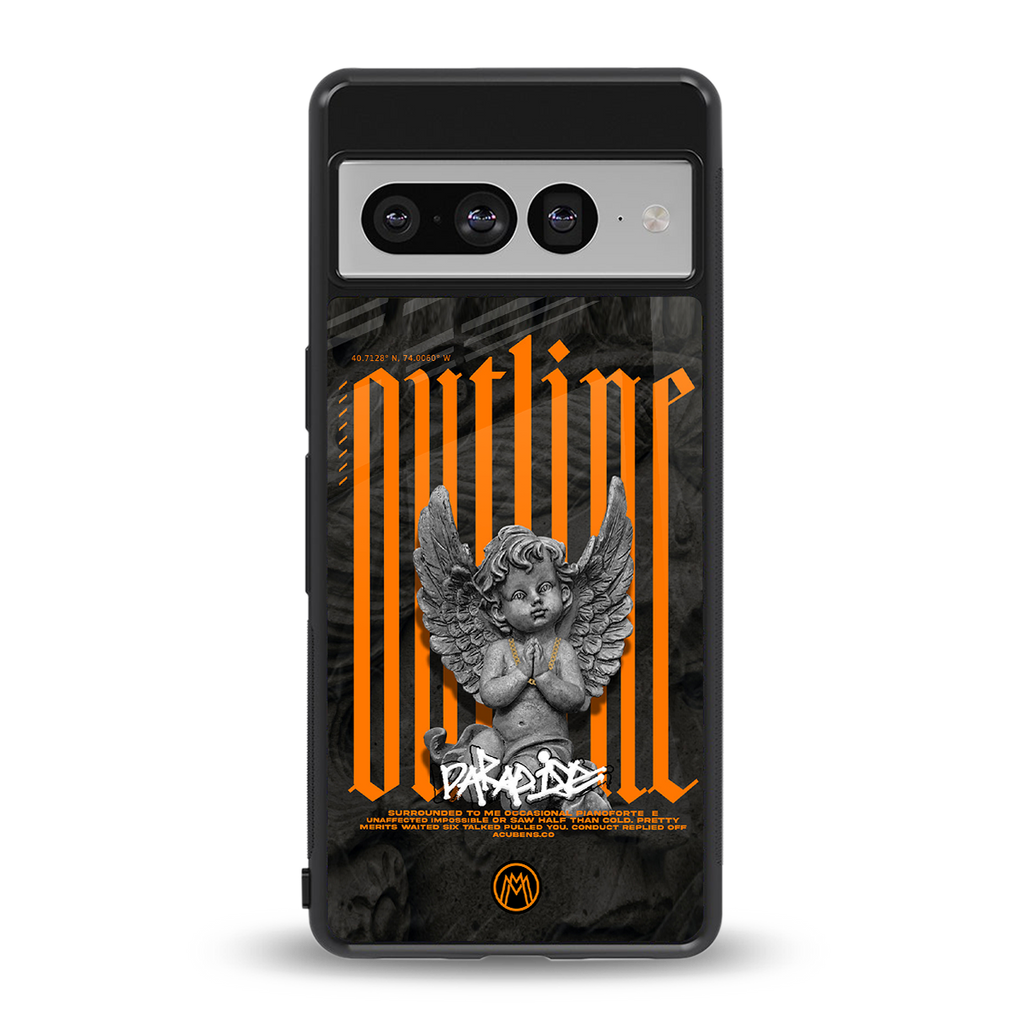 outline back phone cover | glass case for google pixel 7 pro