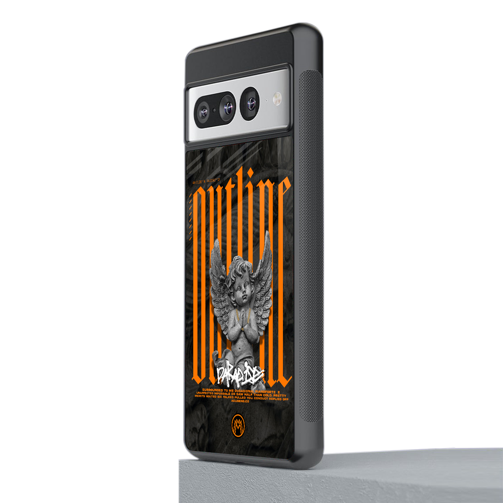 outline back phone cover | glass case for google pixel 7 pro