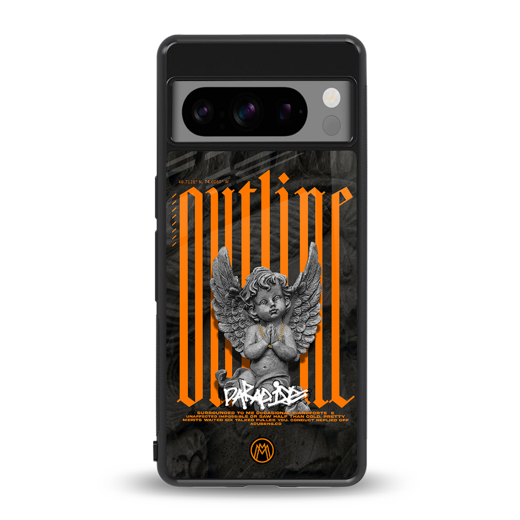 outline back phone cover | glass case for google pixel 8 pro