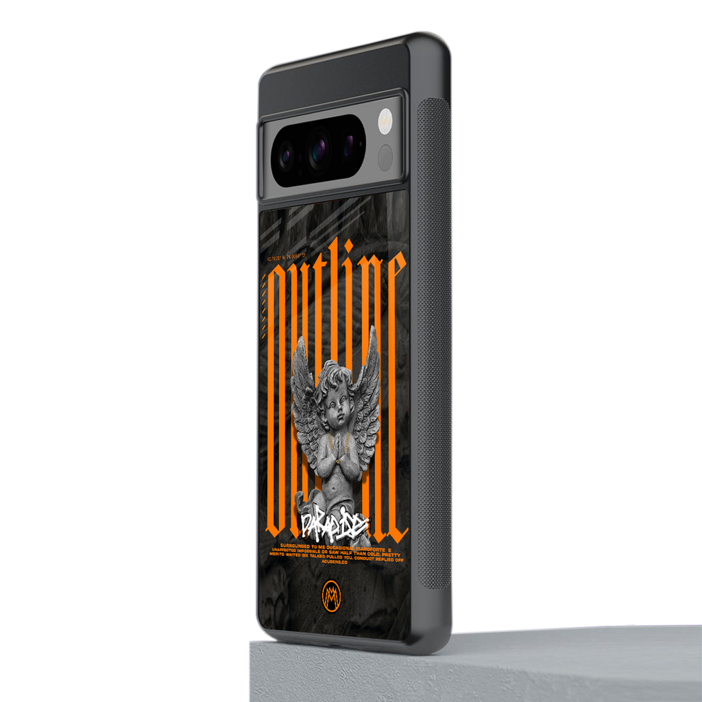 outline back phone cover | glass case for google pixel 8 pro