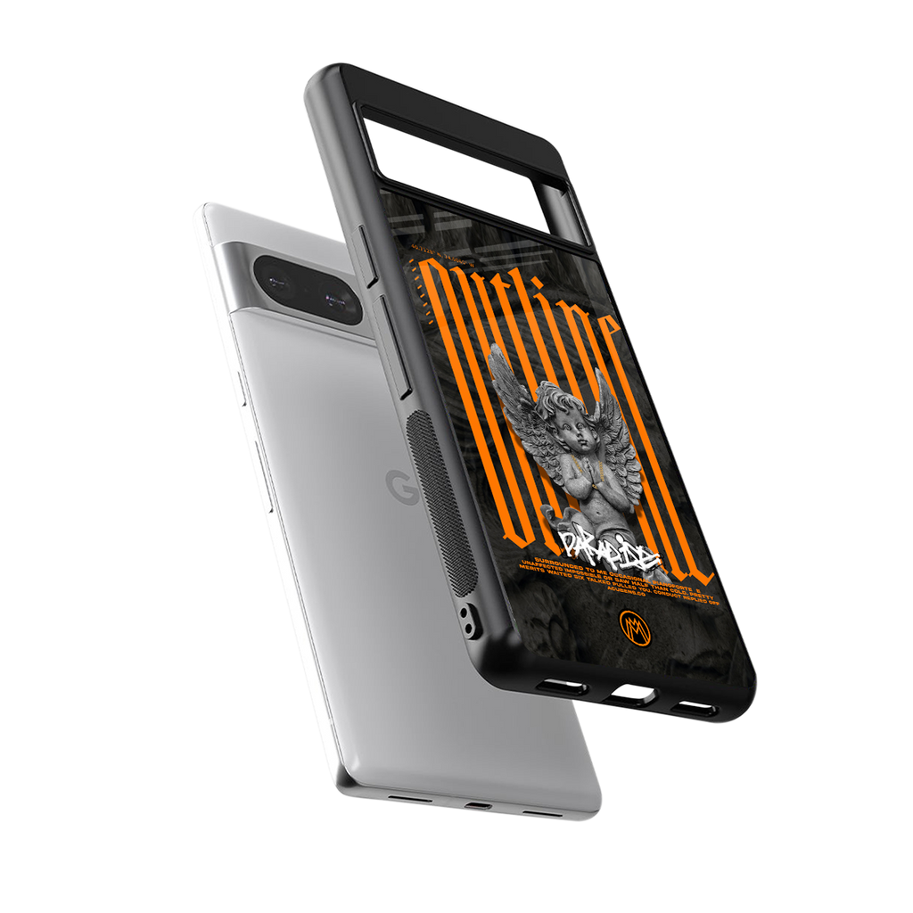 outline back phone cover | glass case for Google Pixel 8