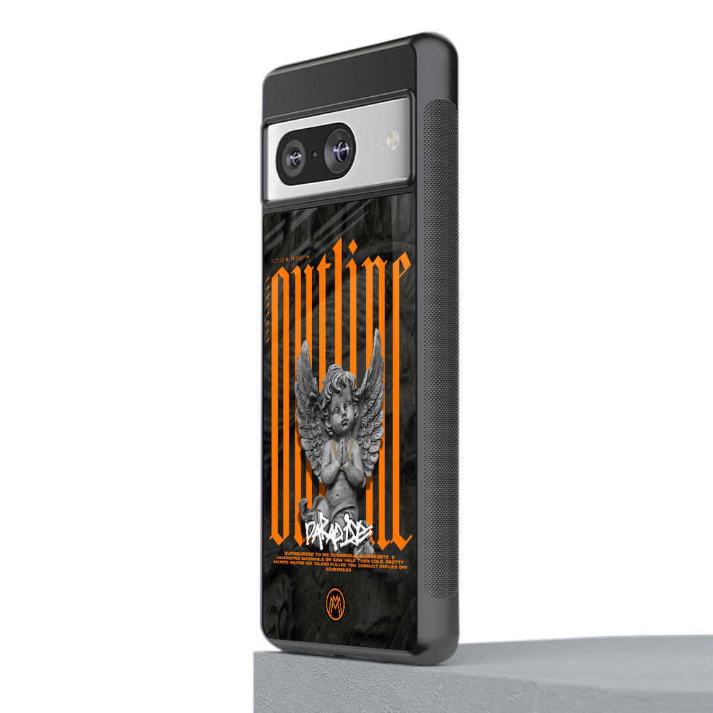 outline back phone cover | glass case for Google Pixel 8
