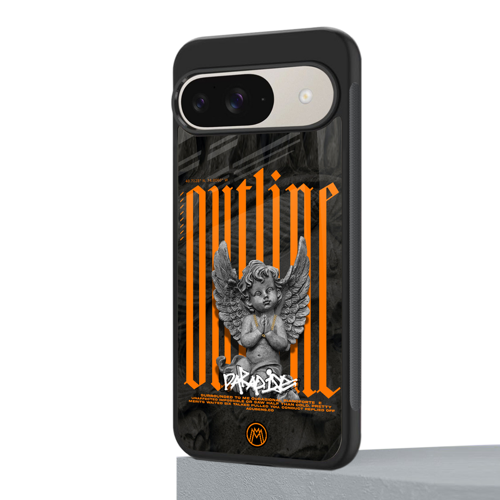 outline back phone cover | glass case for google pixel 9