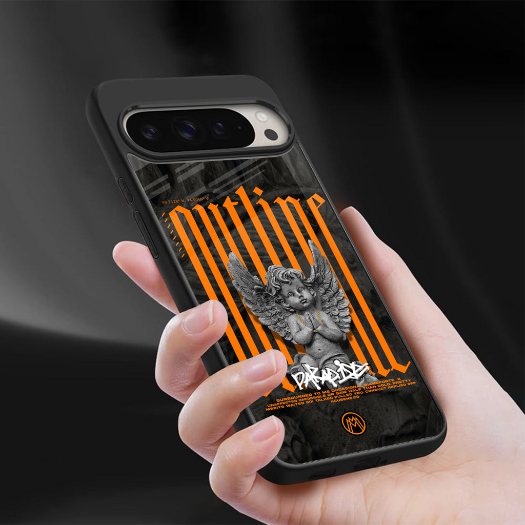 outline back phone cover | glass case for google pixel 9 pro