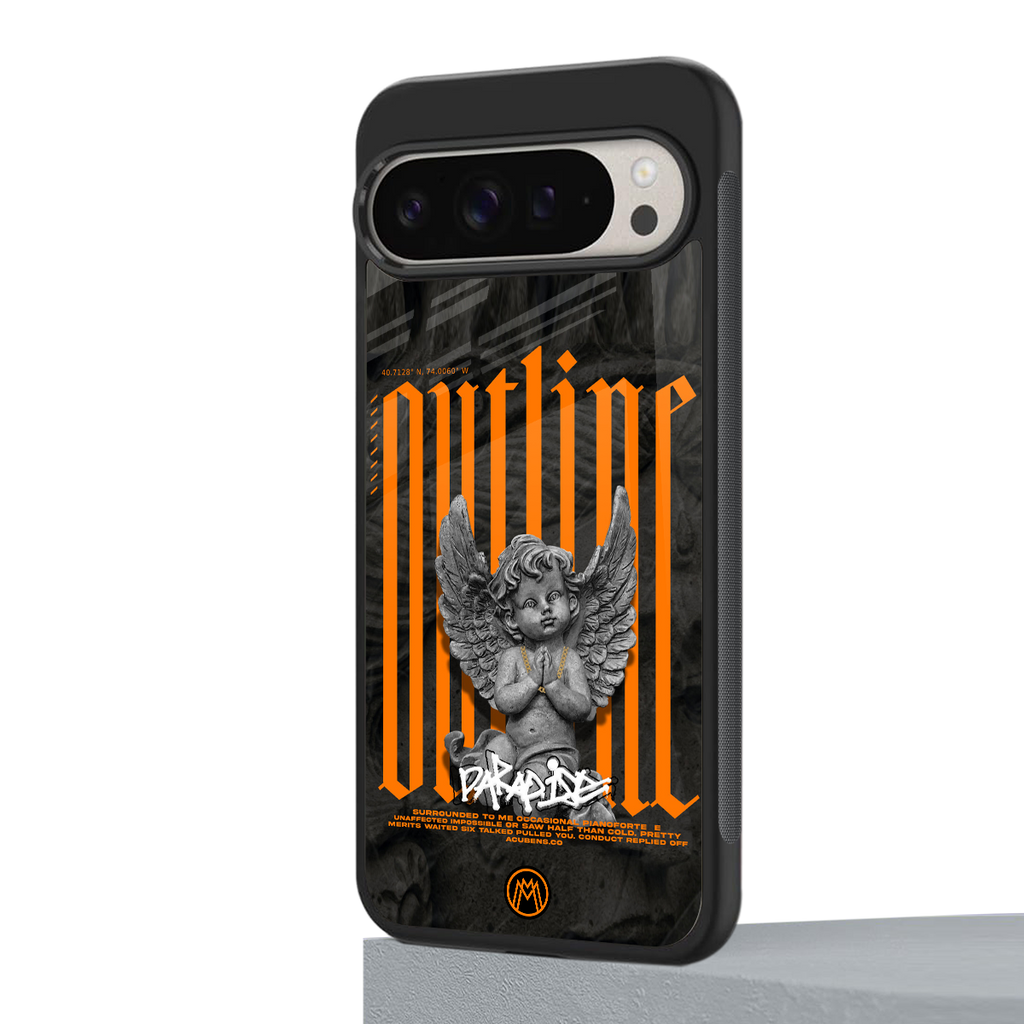 outline back phone cover | glass case for google pixel 9 pro