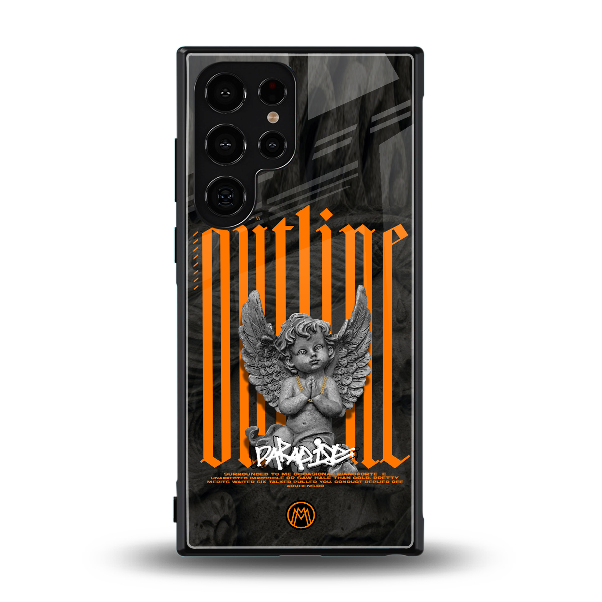 outline back phone cover | glass case for samsung galaxy s23 ultra