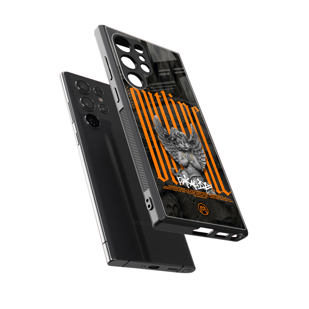 outline back phone cover | glass case for samsung galaxy s23 ultra