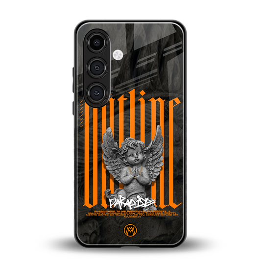 outline back phone cover | glass case for samsung galaxy s24 plus