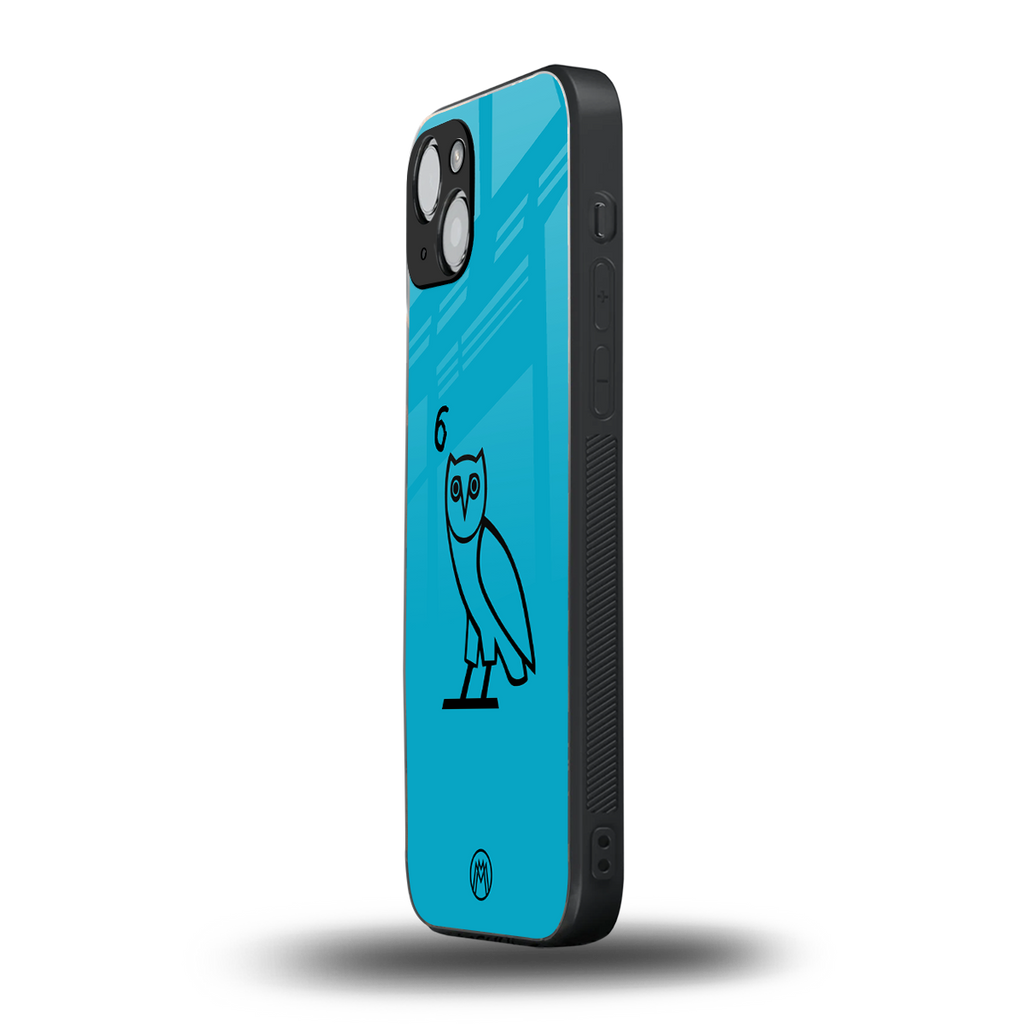 ovo sapphire back phone cover | glass case for iphone 14 plus