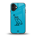 ovo sapphire back phone cover | glass case for iphone 16 plus