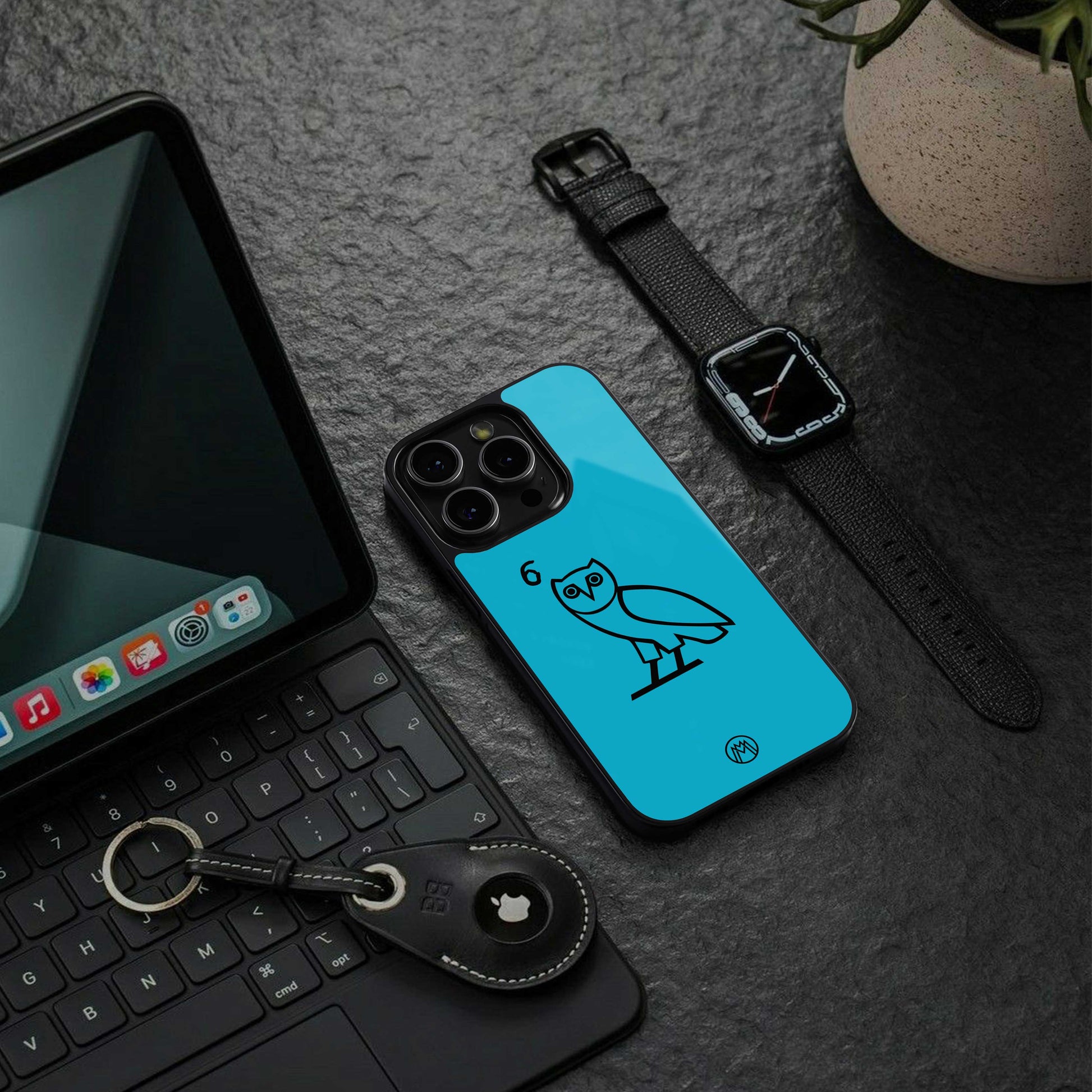 ovo sapphire back phone cover | glass case for iphone 14 pro max