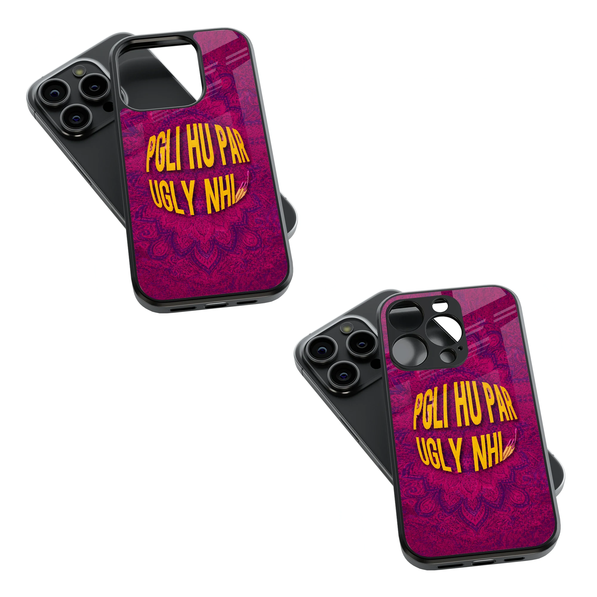 Trendy Glass Back Mobile Case for iPhone, Samsung, Redmi, OnePlus, Google Pixel, Motorola