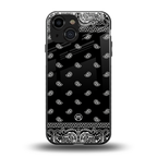 paisley black back phone cover | glass case for iphone 13 mini