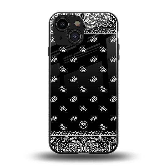 paisley black back phone cover | glass case for iphone 13 mini