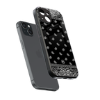 paisley black back phone cover | glass case for iphone 13 mini