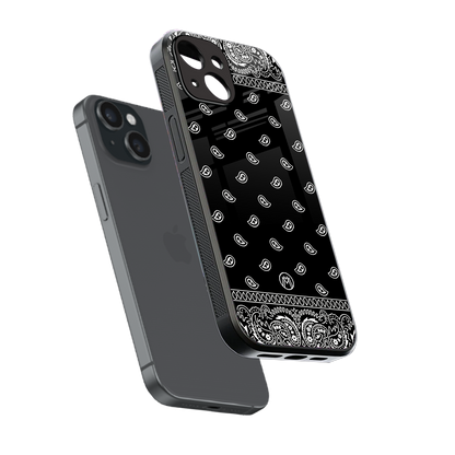 paisley black back phone cover | glass case for iphone 13 mini