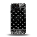 paisley black back phone cover | glass case for iphone 13 pro max