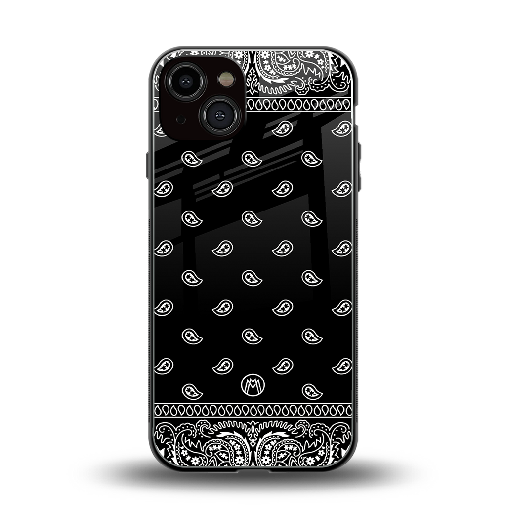 paisley black back phone cover | glass case for iphone 13