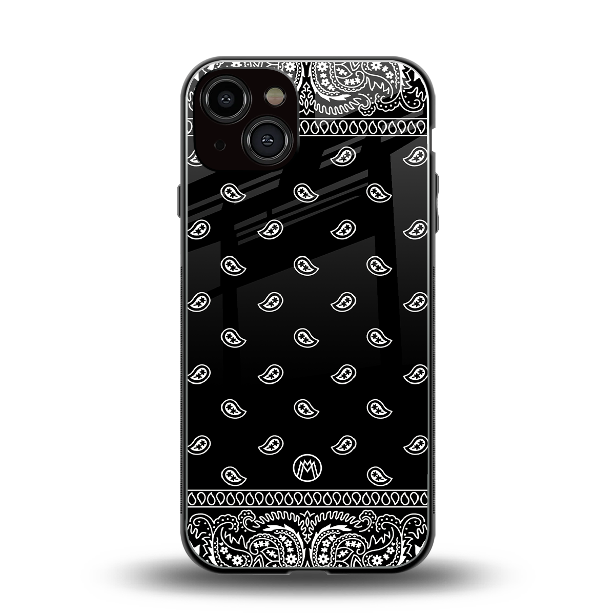 paisley black back phone cover | glass case for iphone 13