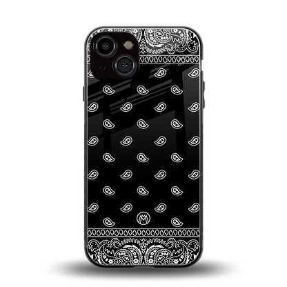 paisley black back phone cover | glass case for iphone 13