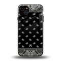 paisley black back phone cover | glass case for iphone 15 plus