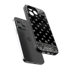 paisley black back phone cover | glass case for iphone 14 pro max