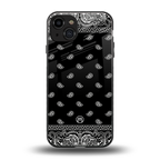 paisley black back phone cover | glass case for iphone 14