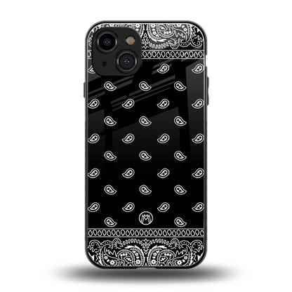 paisley black back phone cover | glass case for iphone 14