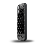 paisley black back phone cover | glass case for iphone 16 plus