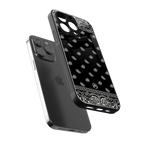 paisley black back phone cover | glass case for iphone 16 pro max