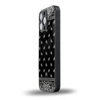 paisley black back phone cover | glass case for iphone 16 pro max