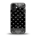 paisley black back phone cover | glass case for iphone 16