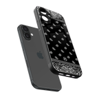paisley black back phone cover | glass case for iphone 16