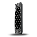 paisley black back phone cover | glass case for iphone 16