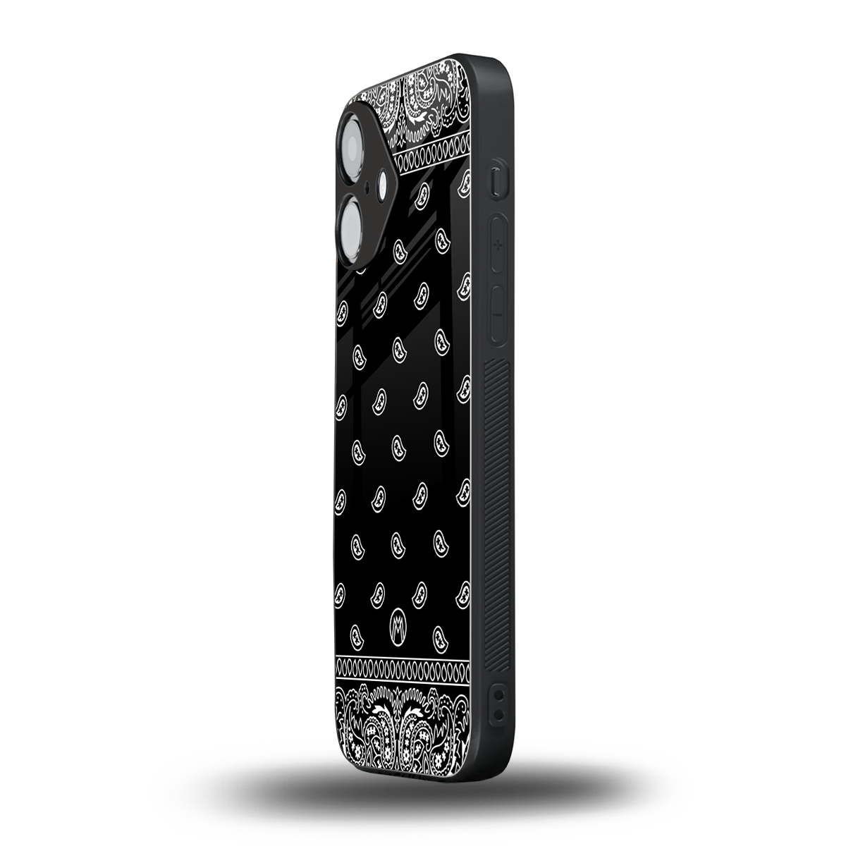 paisley black back phone cover | glass case for iphone 16