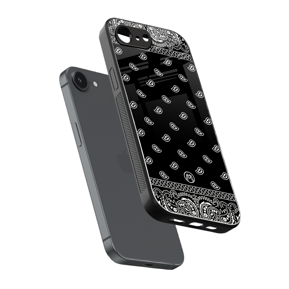 paisley black back phone cover | glass case for iphone 16e