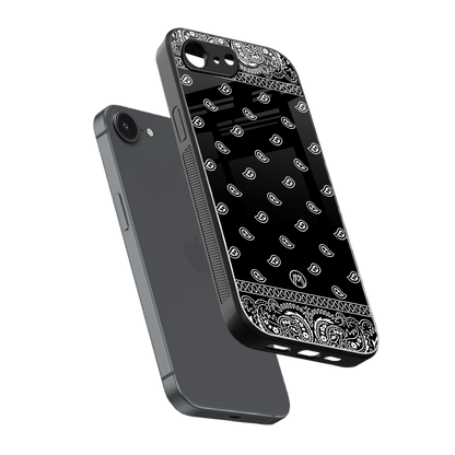 paisley black back phone cover | glass case for iphone 16e