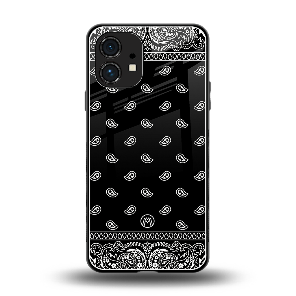 paisley black back phone cover | glass case for nothing phone 1