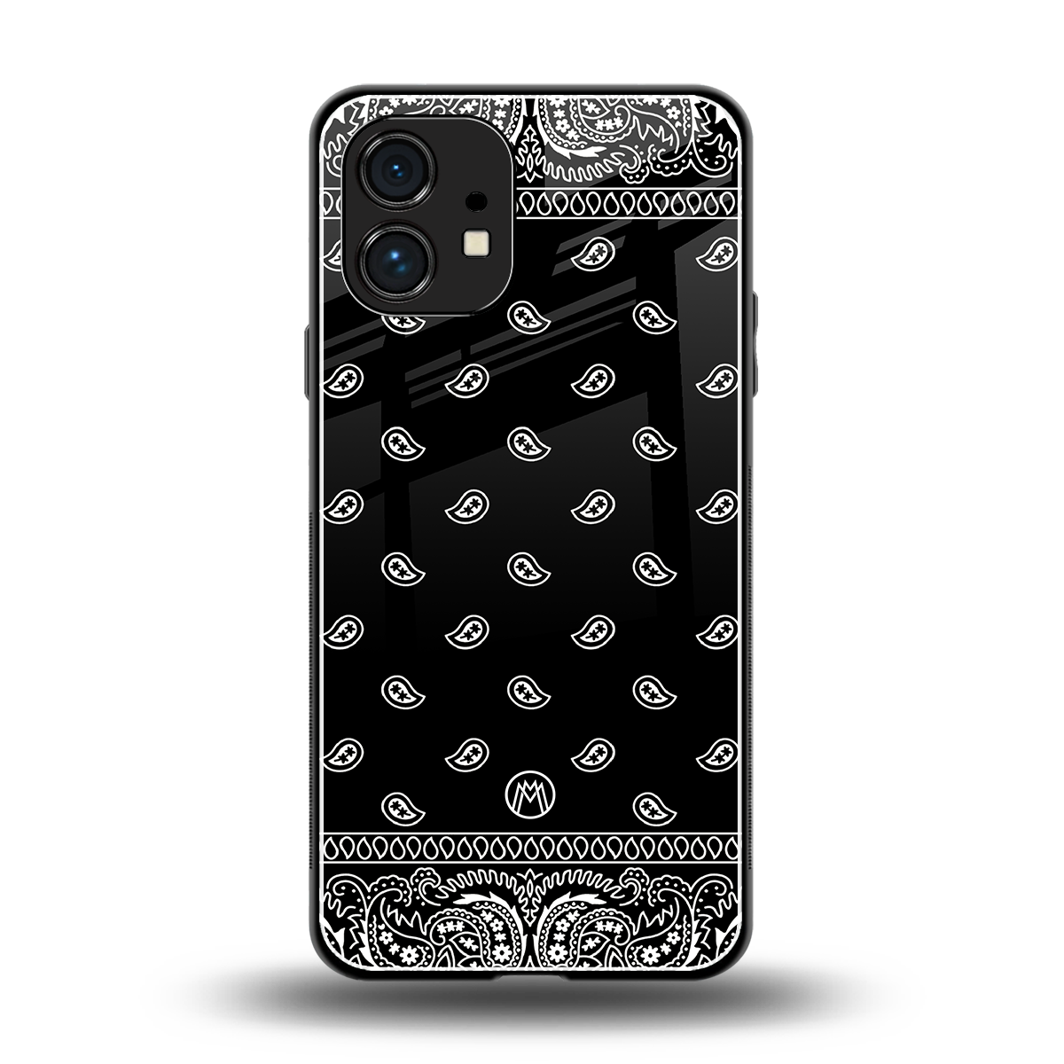 paisley black back phone cover | glass case for nothing phone 1
