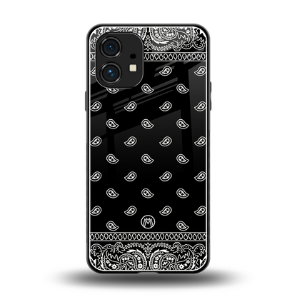 paisley black back phone cover | glass case for nothing phone 1