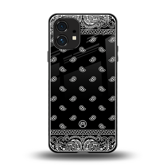 paisley black back phone cover | glass case for nothing phone 1