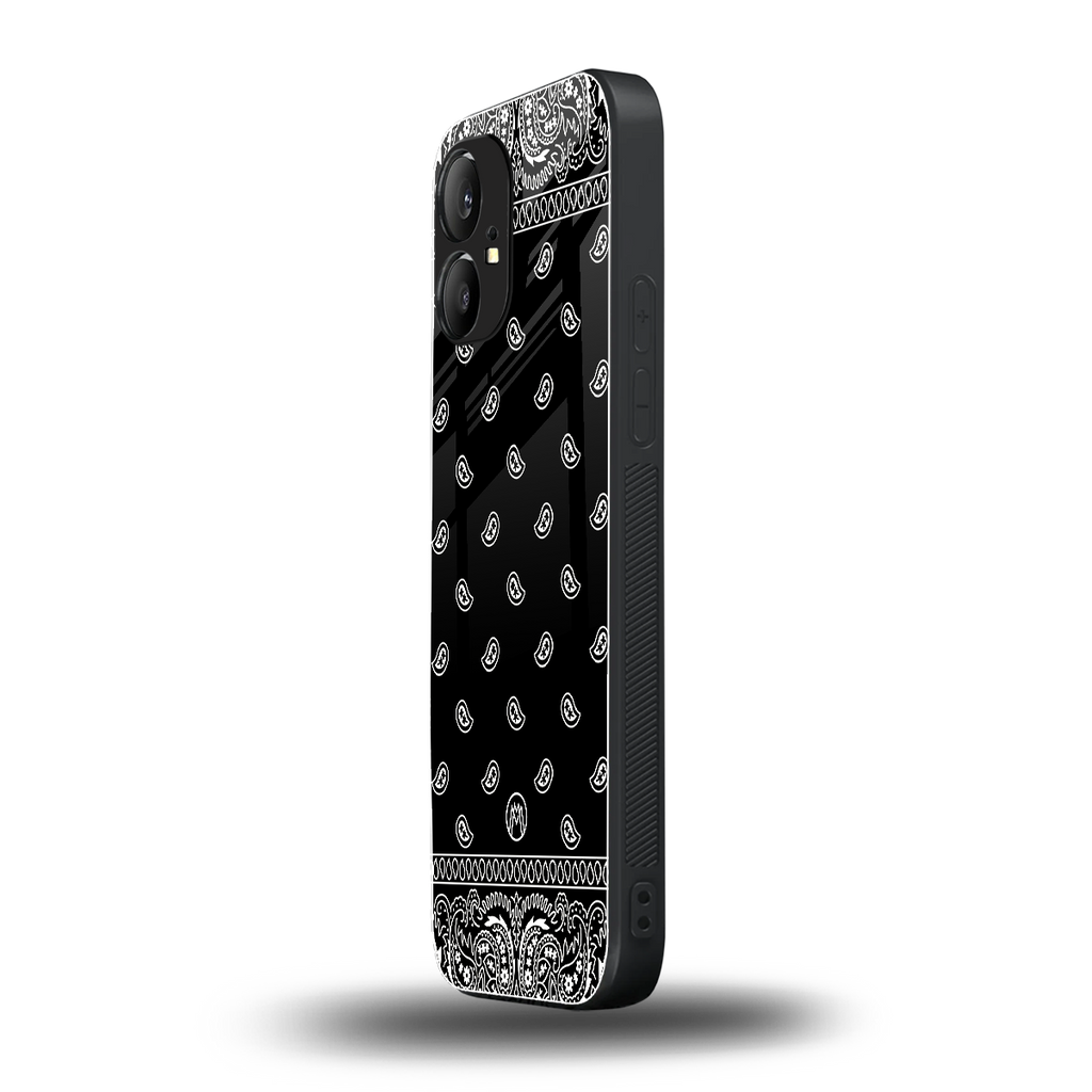 paisley black back phone cover | glass case for nothing phone 1