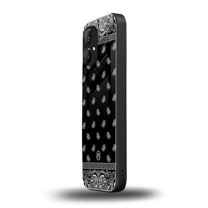 paisley black back phone cover | glass case for nothing phone 1