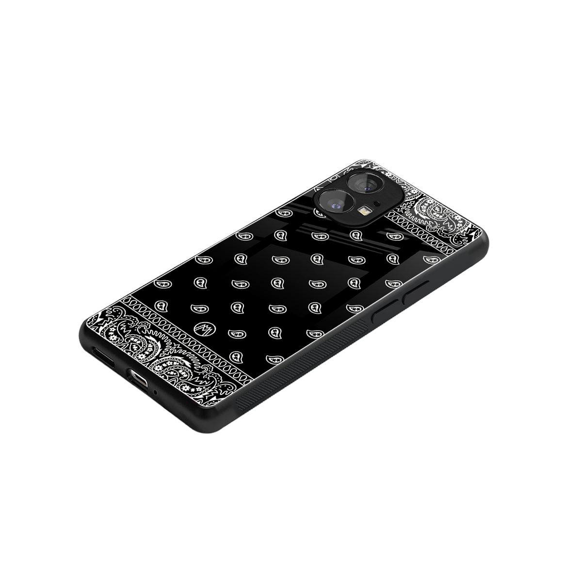 paisley black back phone cover | glass case for nothing phone 1