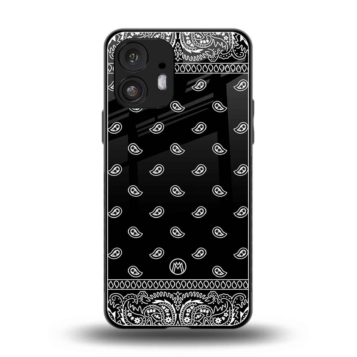 paisley black back phone cover | glass case for nothing phone 2