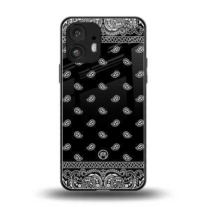 paisley black back phone cover | glass case for nothing phone 2