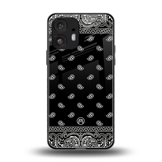 paisley black back phone cover | glass case for nothing phone 2