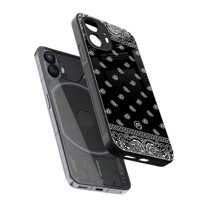 paisley black back phone cover | glass case for nothing phone 2